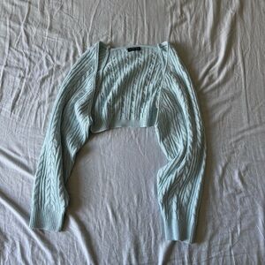Blue knit bolero